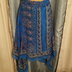 Paisley print lined scarf skirt extra large